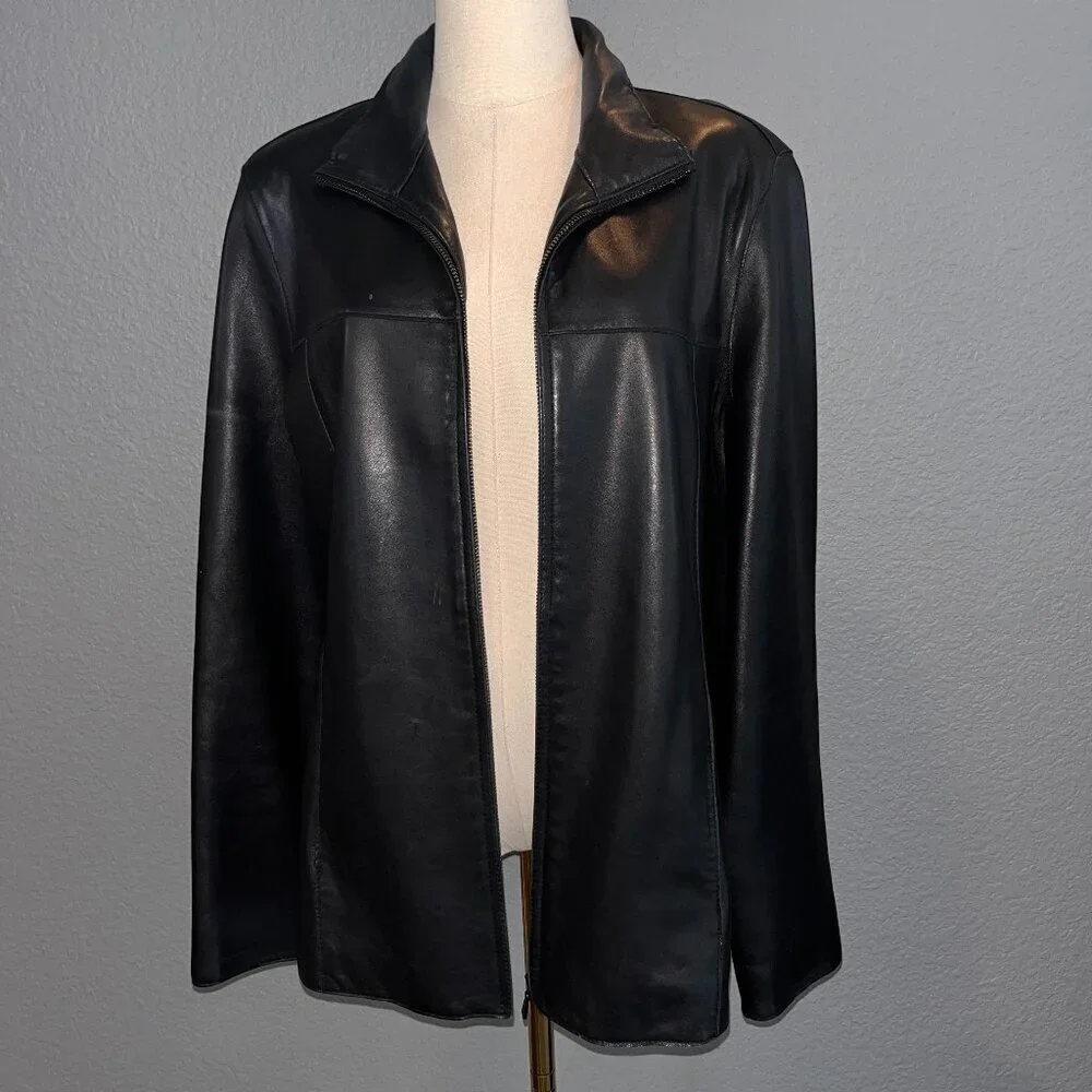 MARC NEW YORK ANDREW MARK FRONT ZIP 100% GENUINE LEATHER JACKET - NWOT - L